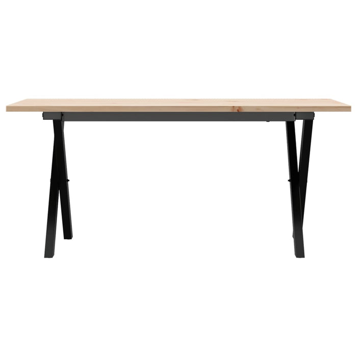 Masă de cafea, cadru X, 90x40x45 cm, lemn masiv pin și Oţel WALTI