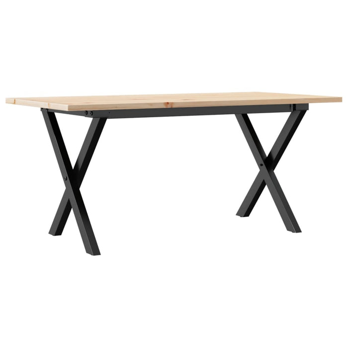 Masă de cafea, cadru X, 90x40x45 cm, lemn masiv pin și Oţel WALTI