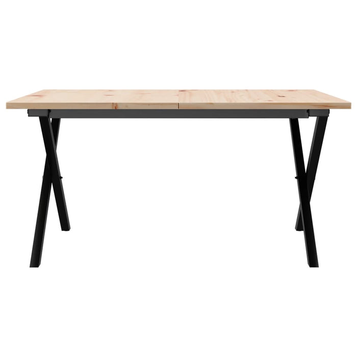 Masă de cafea, cadru X, 90x90x45 cm, lemn masiv pin și Oţel WALTI