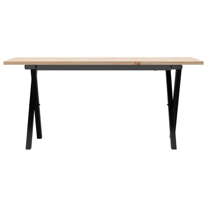 Masă de cafea, cadru X, 100x50x45 cm, lemn masiv pin și Oţel - WALTI WALTI