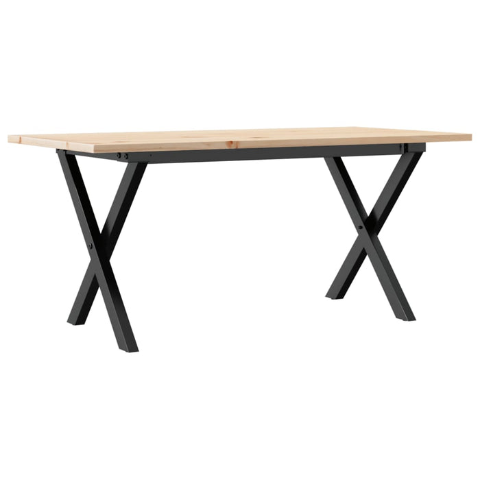 Masă de cafea, cadru X, 100x50x45 cm, lemn masiv pin și Oţel - WALTI WALTI