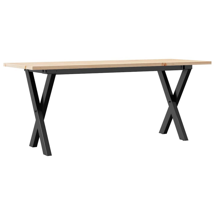 Masă de cafea, cadru X, 110x40x45 cm, lemn masiv pin și Oţel WALTI