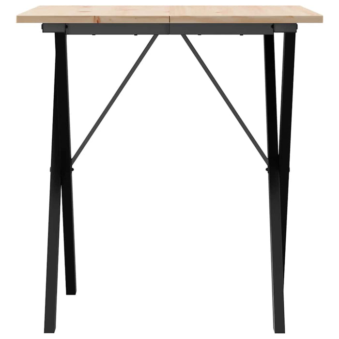 Masă de bucătărie, cadru X, 70x70x75 cm lemn masiv pin și Oţel - WALTI WALTI