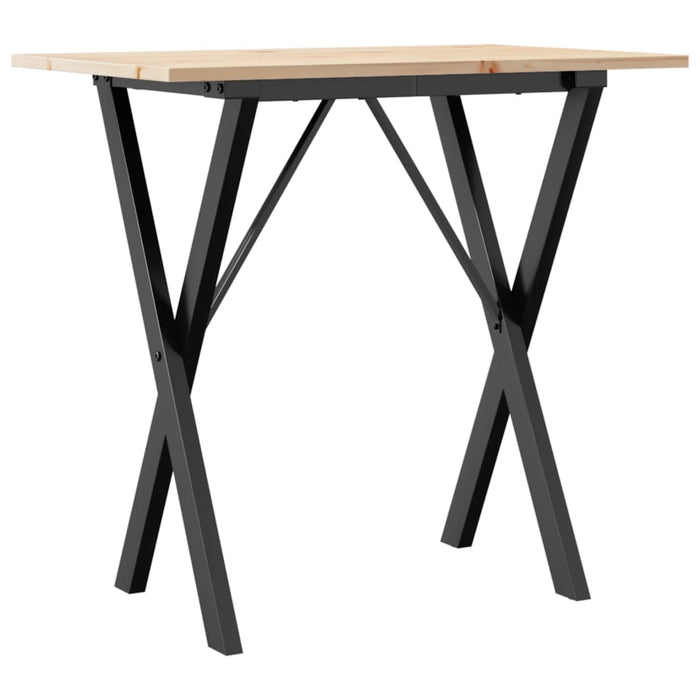 Masă de bucătărie, cadru X, 80x50x75 cm lemn masiv pin și Oţel WALTI
