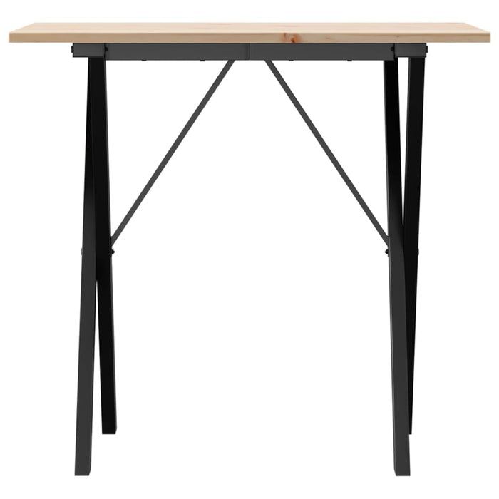 Masă de bucătărie, cadru X, 80x50x75 cm lemn masiv pin și Oţel WALTI