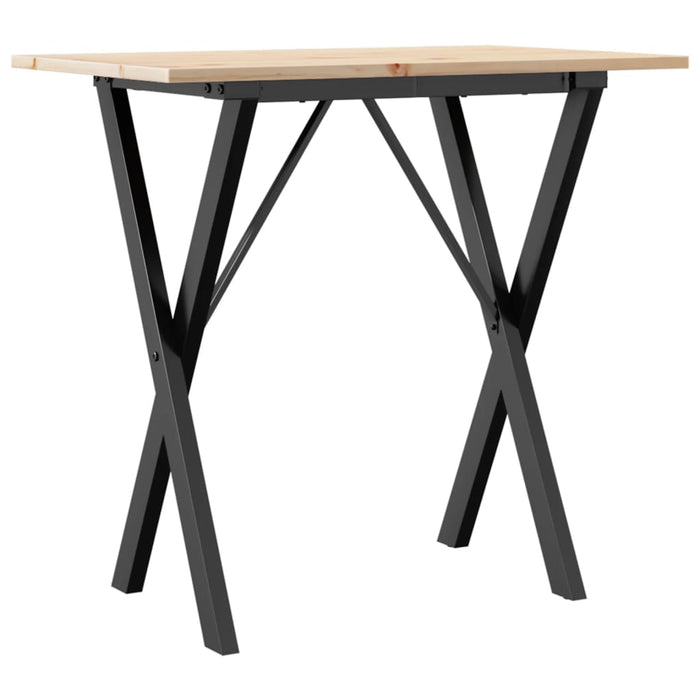 Masă de bucătărie, cadru X, 80x50x75 cm lemn masiv pin și Oţel WALTI
