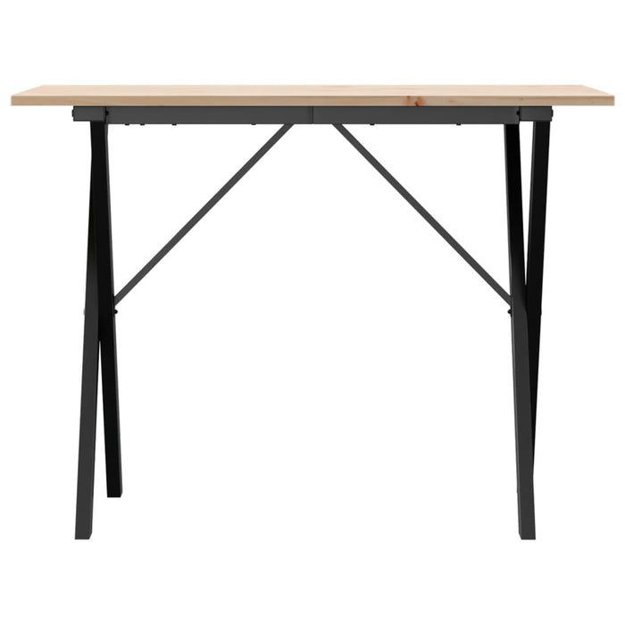 Masă de bucătărie, cadru X, 100x50x75cm lemn masiv pin și Oţel - WALTI WALTI