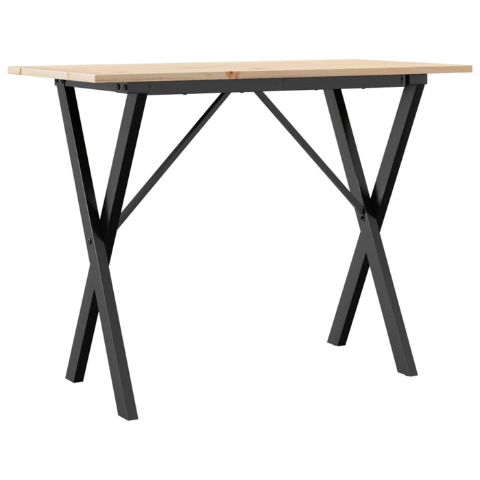 Masă de bucătărie, cadru X, 100x50x75cm lemn masiv pin și Oţel - WALTI WALTI