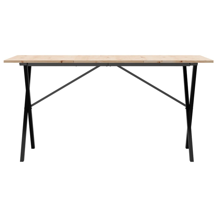 Masă de bucătărie, cadru X, 160x80x75cm lemn masiv pin și Oţel - WALTI WALTI