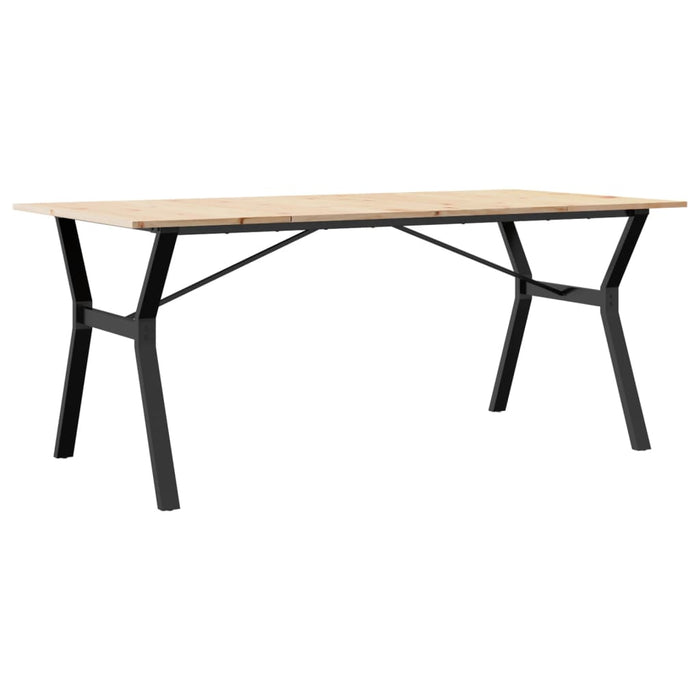 Masă de bucătărie, cadru Y, 180x90x75cm lemn masiv pin și Oţel WALTI