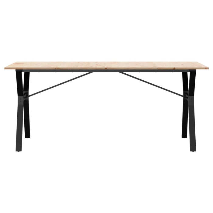 Masă de bucătărie, cadru Y, 180x90x75cm lemn masiv pin și Oţel WALTI