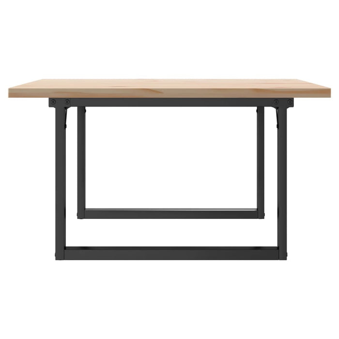 Masă de cafea, cadru O, 80x80x45,5 cm, lemn masiv pin și Oţel WALTI