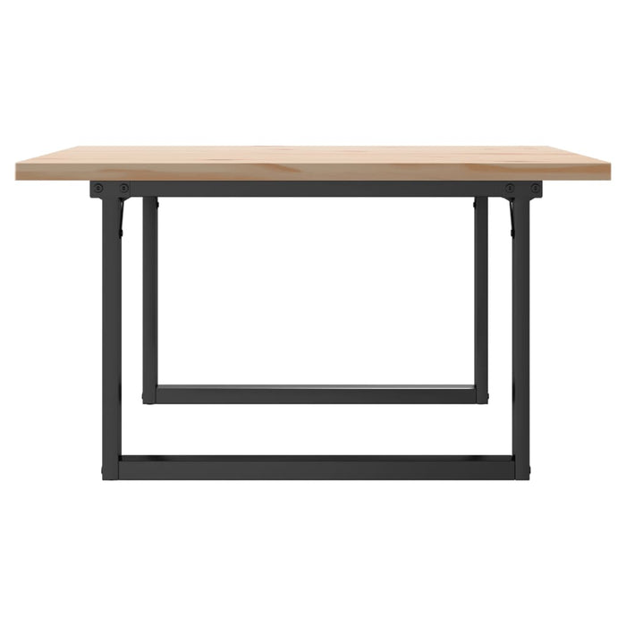 Masă de cafea, cadru O, 90x90x45,5 cm, lemn masiv pin și Oţel WALTI