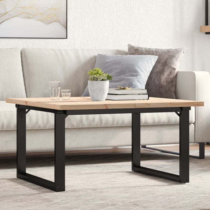 Masă de cafea, cadru O, 90x90x45,5 cm, lemn masiv pin și Oţel WALTI