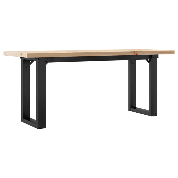 Masă de cafea, cadru O, 110x40x45,5 cm, lemn masiv pin și Oţel WALTI