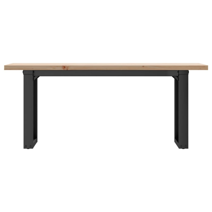 Masă de cafea, cadru O, 110x40x45,5 cm, lemn masiv pin și Oţel WALTI