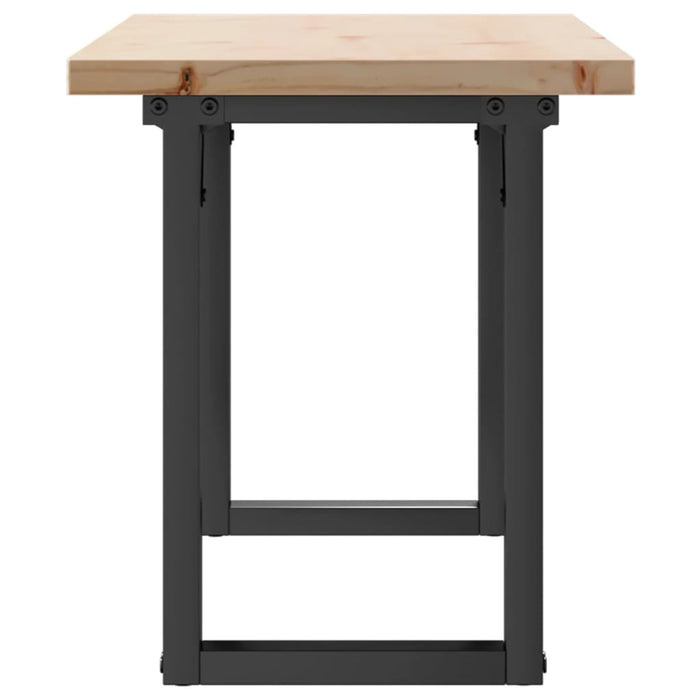 Masă de cafea, cadru O, 110x40x45,5 cm, lemn masiv pin și Oţel WALTI