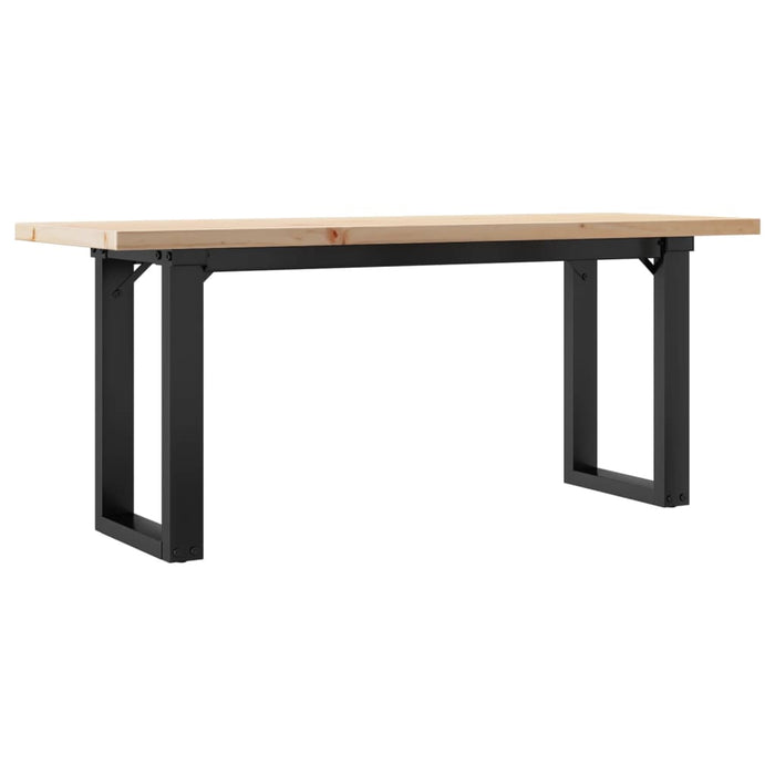 Masă de cafea, cadru O, 110x40x45,5 cm, lemn masiv pin și Oţel WALTI