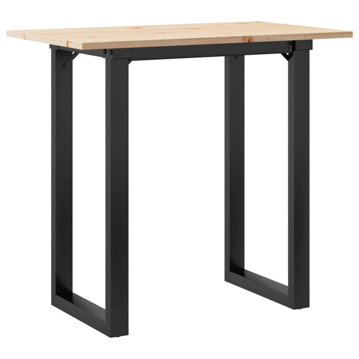 Masă bucătărie, cadru O, 80x50x75,5 cm lemn masiv pin și Oţel WALTI