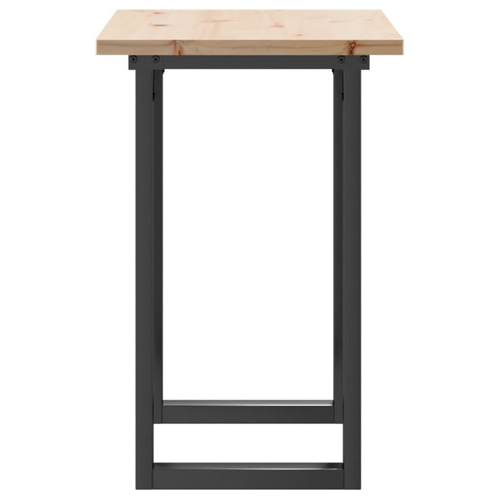 Masă bucătărie, cadru O, 80x50x75,5 cm lemn masiv pin și Oţel WALTI