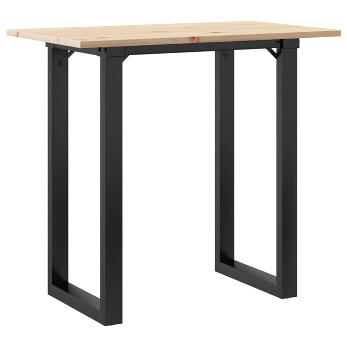 Masă bucătărie, cadru O, 80x50x75,5 cm lemn masiv pin și Oţel WALTI