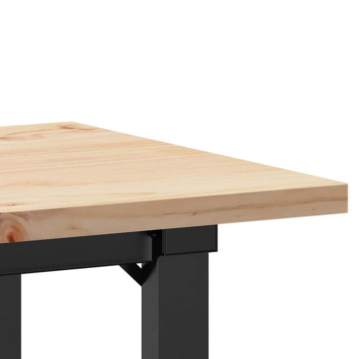 Masă bucătărie, cadru O, 80x50x75,5 cm lemn masiv pin și Oţel WALTI