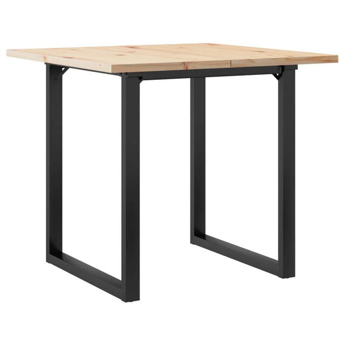 Masă bucătărie, cadru O, 90x90x75,5 cm lemn masiv pin și Oţel WALTI