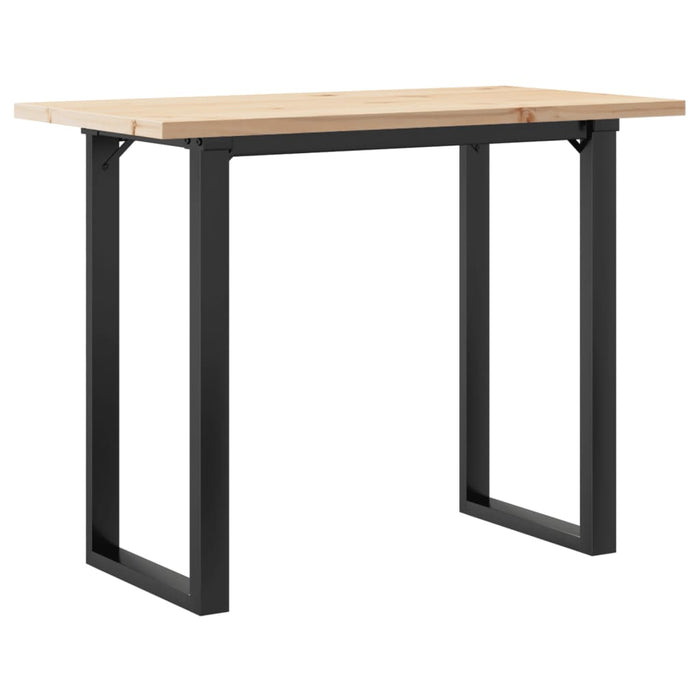 Masă bucătărie, cadru O, 100x50x75,5 cm lemn masiv pin și Oţel - WALTI WALTI