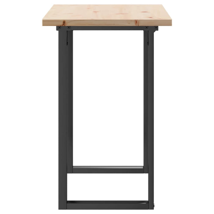 Masă bucătărie, cadru O, 100x50x75,5 cm lemn masiv pin și Oţel - WALTI WALTI