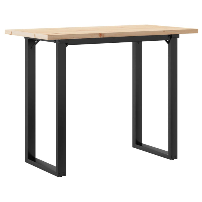 Masă bucătărie, cadru O, 100x50x75,5 cm lemn masiv pin și Oţel - WALTI WALTI
