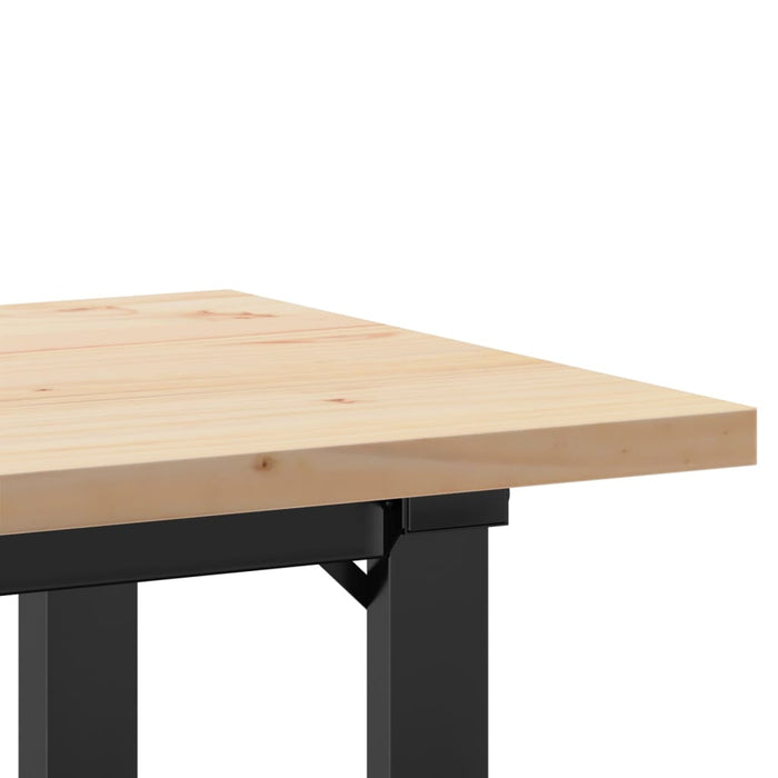 Masă bucătărie, cadru O, 100x50x75,5 cm lemn masiv pin și Oţel - WALTI WALTI