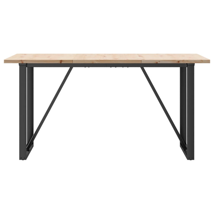 Masă bucătărie, cadru O, 140x80x75,5 cm lemn masiv pin și Oţel WALTI