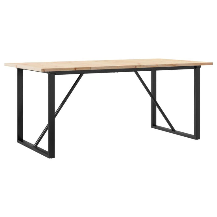 Masă bucătărie, cadru O, 180x90x75,5 cm lemn masiv pin și fontă - WALTI WALTI
