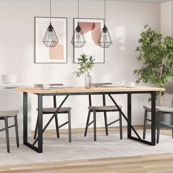 Masă bucătărie, cadru O, 180x90x75,5 cm lemn masiv pin și fontă - WALTI WALTI