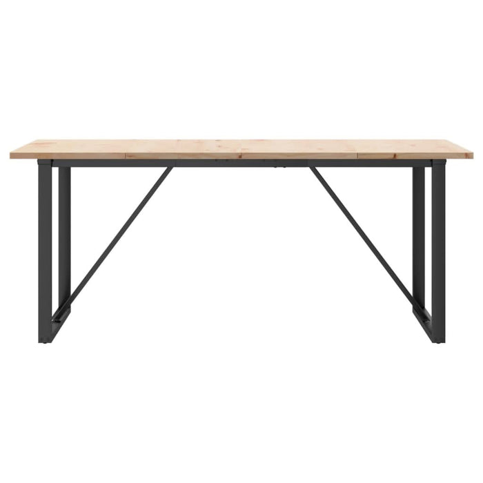Masă bucătărie, cadru O, 180x90x75,5 cm lemn masiv pin și fontă - WALTI WALTI