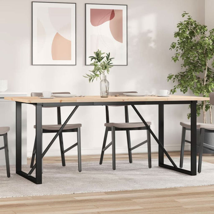 Masă bucătărie, cadru O, 180x90x75,5 cm lemn masiv pin și fontă - WALTI WALTI