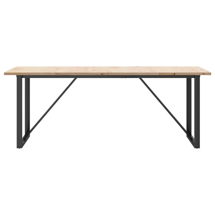 Masă bucătărie, cadru O, 200x100x75,5cm lemn masiv pin și Oţel - WALTI WALTI