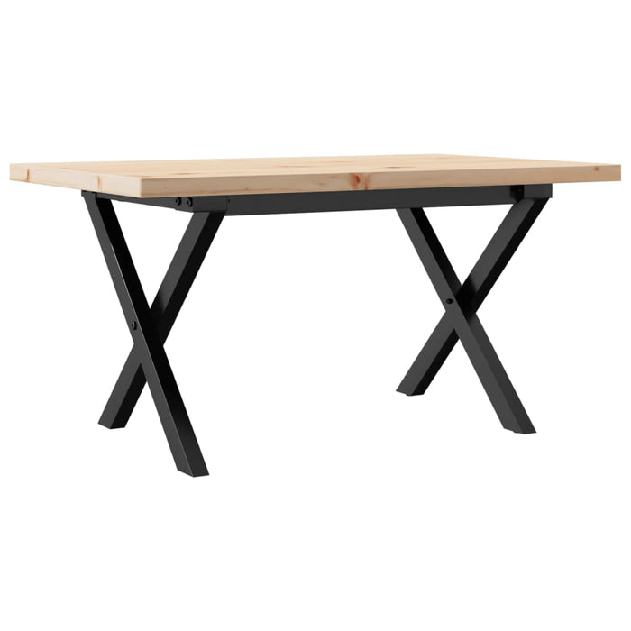 Masă de cafea, cadru X, 80x50x40,5 cm, lemn masiv pin și Oţel - WALTI WALTI