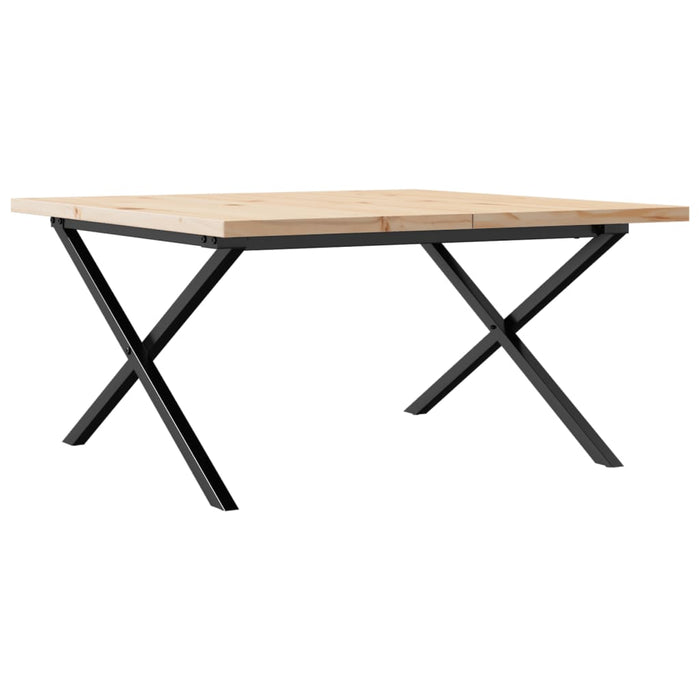 Masă de cafea, cadru X, 80x80x45,5 cm, lemn masiv pin și fontă - WALTI WALTI