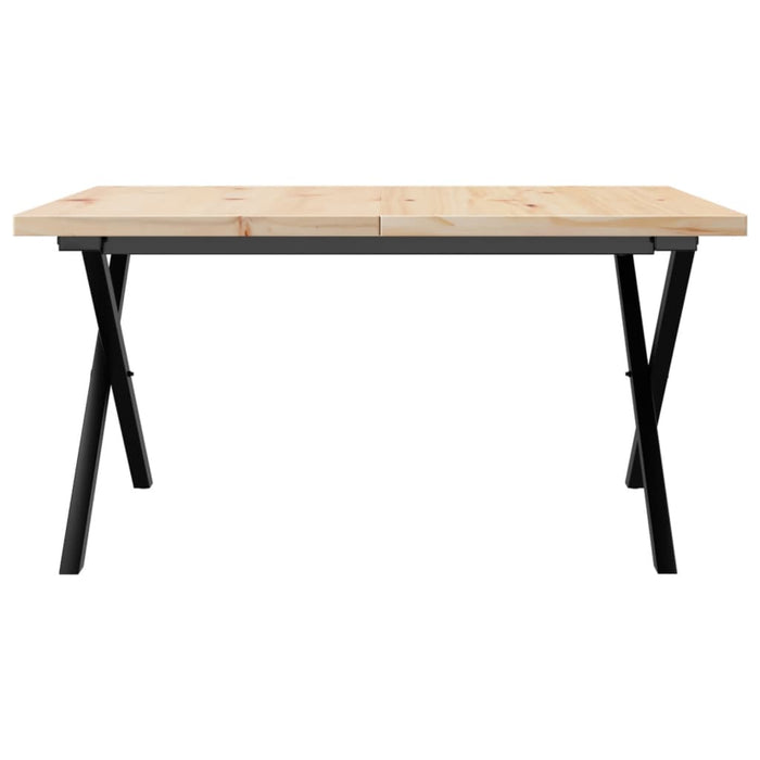 Masă de cafea, cadru X, 80x80x45,5 cm, lemn masiv pin și fontă - WALTI WALTI