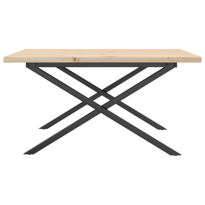Masă de cafea, cadru X, 80x80x45,5 cm, lemn masiv pin și fontă - WALTI WALTI