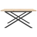 Masă de cafea, cadru X, 80x80x45,5 cm, lemn masiv pin și fontă - WALTI WALTI