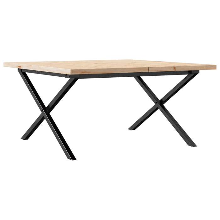 Masă de cafea, cadru X, 80x80x45,5 cm, lemn masiv pin și fontă - WALTI WALTI