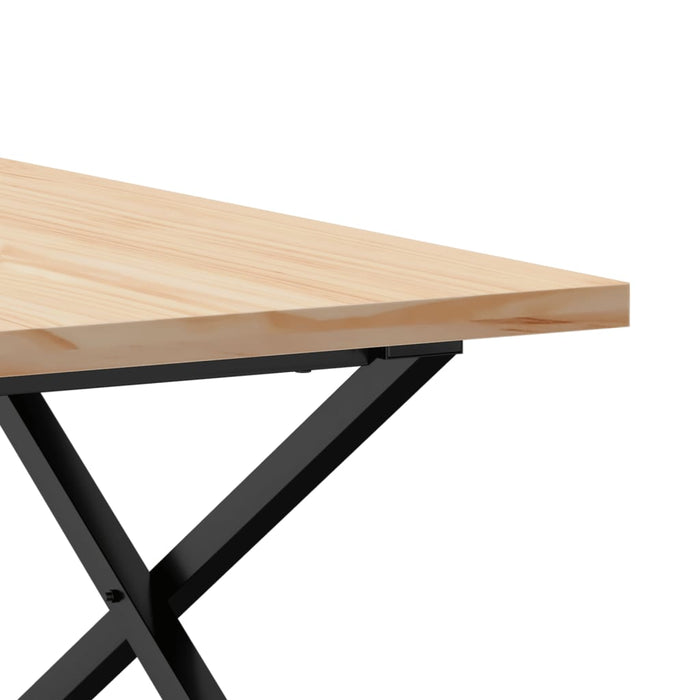 Masă de cafea, cadru X, 80x80x45,5 cm, lemn masiv pin și fontă - WALTI WALTI