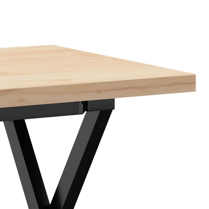 Masă de cafea, cadru X, 90x40x45,5 cm, lemn masiv pin și Oţel WALTI