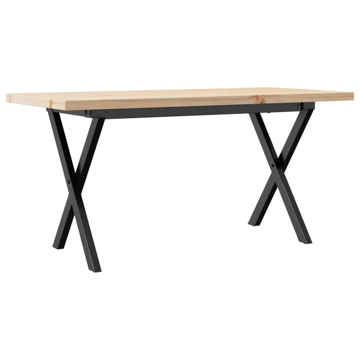 Masă de cafea, cadru X, 100x50x45,5 cm, lemn masiv pin și Oţel - WALTI WALTI