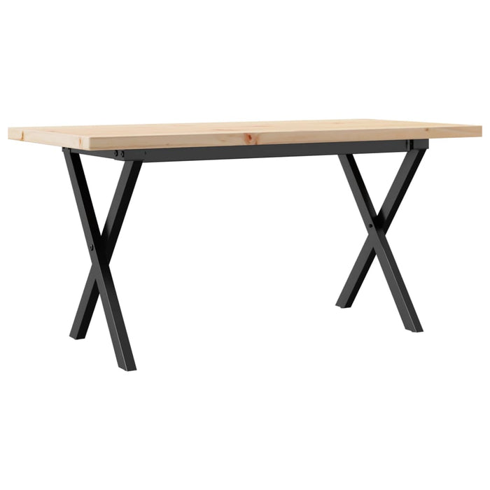Masă de cafea, cadru X, 100x50x45,5 cm, lemn masiv pin și Oţel - WALTI WALTI