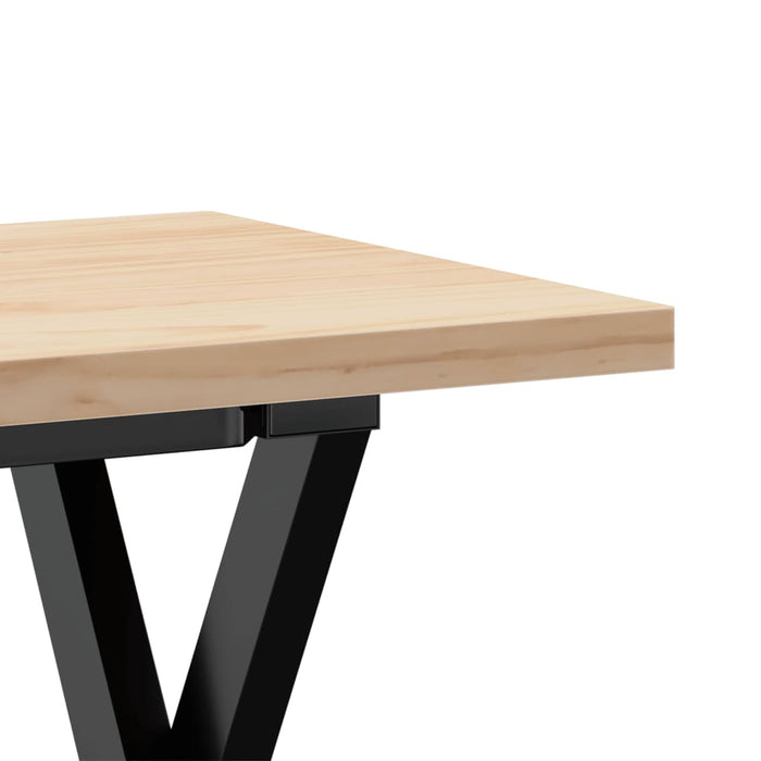 Masă de cafea, cadru X, 110x40x45,5 cm, lemn masiv pin și Oţel WALTI