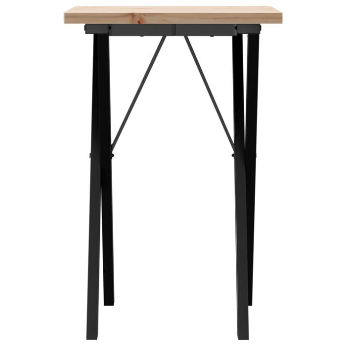 Masă bucătărie, cadru X, 50x50x75,5 cm lemn masiv pin și Oţel - WALTI WALTI