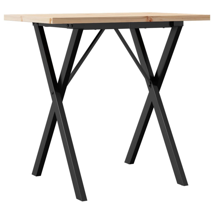 Masă bucătărie, cadru X, 80x50x75,5 cm lemn masiv pin și Oţel - WALTI WALTI